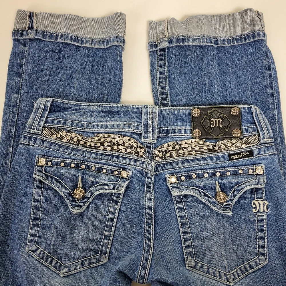 Miss Me rhinestone bling studded bootcut JP5011-3 jeans size 29